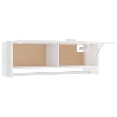vidaXL garderoob, kõrgläikega valge, 100 x 32,5 x 35 cm, puitlaastplaat