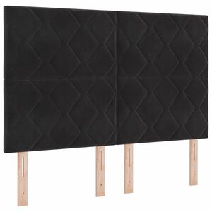 vidaXL LED Box Spring Voodi madratsiga peaga Must 140 x 200 cm kangas