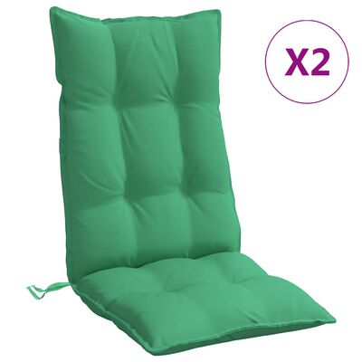 vidaXL kõrge seljatoega toolipadjad 2 tk, roheline, oxford kangas
