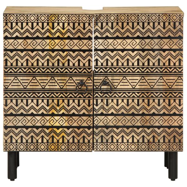 vidaXL vannitoa valamukapp, must, 62 x 33 x 58 cm, mangopuit