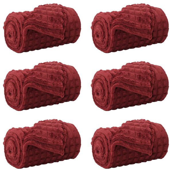 vidaXL Viskab tekid 6 pcs Bordeaux punane 200 x 150 cm Fliis
