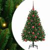 vidaXL Kunstlik kokkupandav j&otilde;ulupuu Roheline 120 cm PVC ja teras