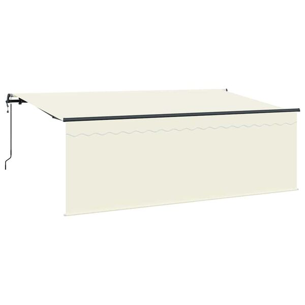 vidaXL K&auml;igukohandatav varikatus cream 350 x 200 cm