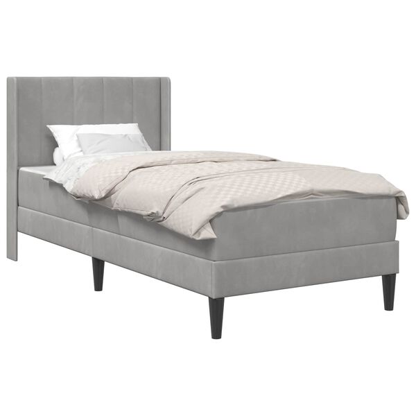 vidaXL Voodi raam madratsiga Helehall 80 x 200 cm Samet