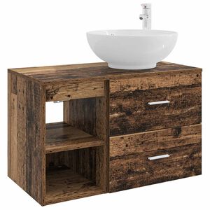 vidaXL Vannitoa m&ouml;&ouml;bleset 2 pcs Vana puit Tehispuit