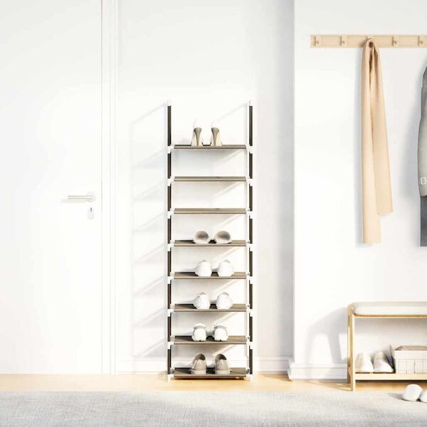 vidaXL jalatsiriiul, 8-astmeline, must, 44x28x145 cm, lausriie