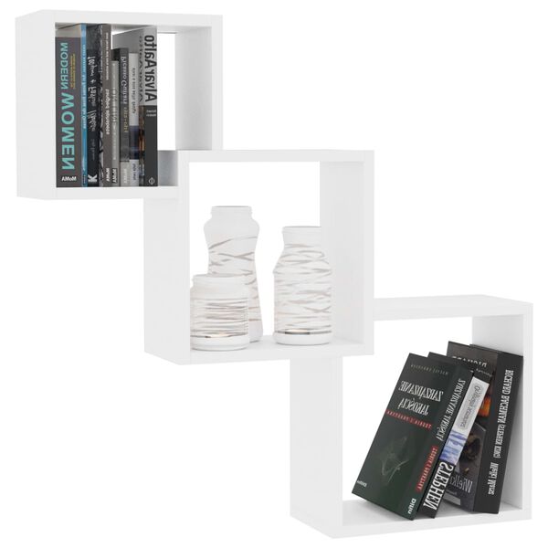 vidaXL seinariiulid, valge, 68x15x68 cm, tehispuit