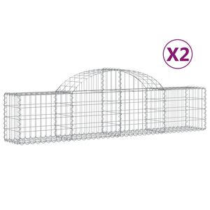 vidaXL kaarekujulised gabioonkorvid 2 tk, 200x30x40/60 cm, raud