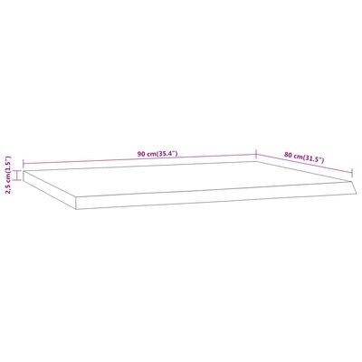 vidaXL kirjutuslaua plaat, ristkülik, 90 x 80 x 2,5 cm, akaatsiapuit