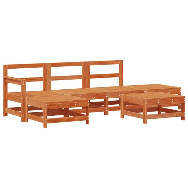 vidaXL Aia lounge komplekt 6 pcs Vahapunane Tahke m&auml;nd