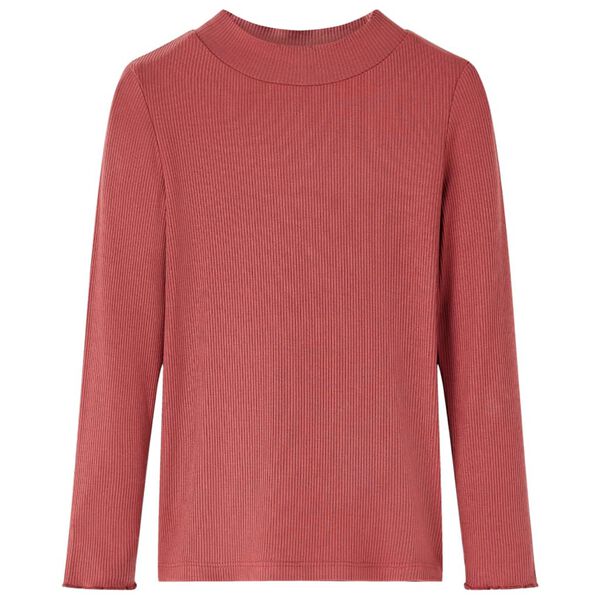 Pikkade varrukatega lastesärk, poolkõrge kaelusega, tumepunane, 116