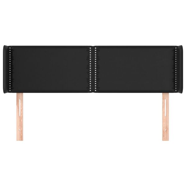 vidaXL voodipeats servadega, must, 147x16x78/88 cm, kunstnahk