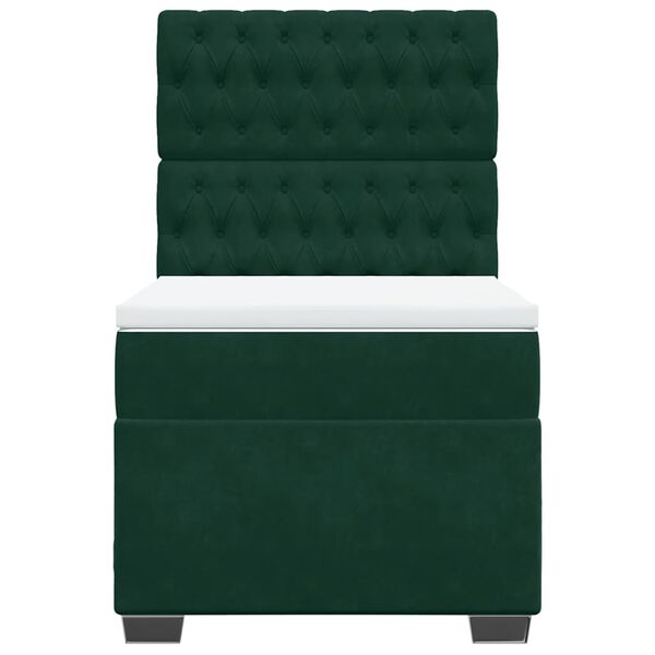 vidaXL kontinentaalvoodi madratsiga, tumeroheline, 80x200 cm, samet