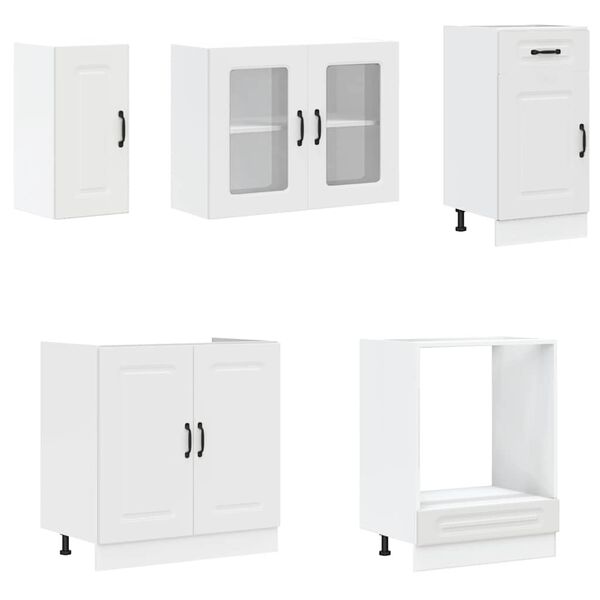 vidaXL 8-osaline k&ouml;&ouml;gikapi komplekt Kalmar, valge, tehispuit