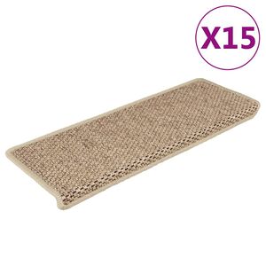 vidaXL isekleepuv trepivaip, 15 tk, 65x21x4 cm, liivabeež