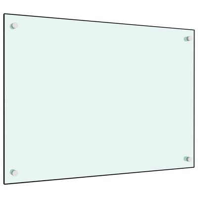 vidaXL köögi pritsmekaitse, valge, 70 x 50 cm, karastatud klaas