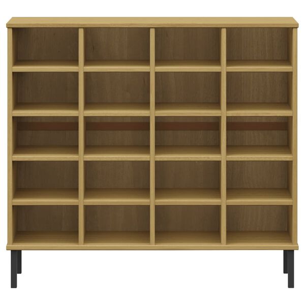 vidaXL kingariiul metalljalgadega, pruun, 95x35x86 cm, "OSLO"