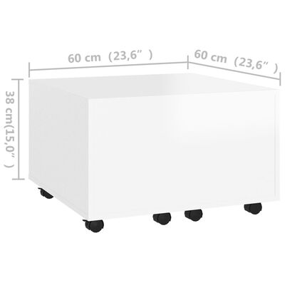 vidaXL kohvilaud, valge, 60x60x38 cm, puitlaastplaat
