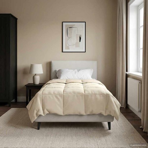 vidaXL Talve tek Rapistatud cream 135 x 200 cm Mikrokiud