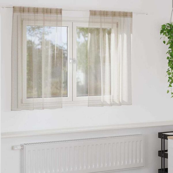 vidaXL Voile Kardin 2 pcs Liivakarva 140 x 140 cm Polüester