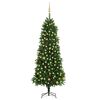 vidaXL valgustatud kunstkuusk kuulidega 240 cm, roheline
