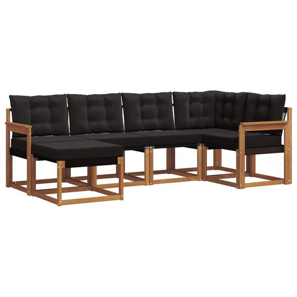 vidaXL V&auml;li diivanikomplekt padjaga 6 pcs Looduslik ja must