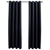 vidaXL pimendavad kardinad metallr&otilde;ngastega 2 tk, must, 140 x 245 cm