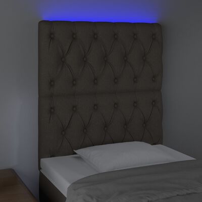 vidaXL LED-voodipeats, pruunikashall, 80x7x118/128 cm, kangas