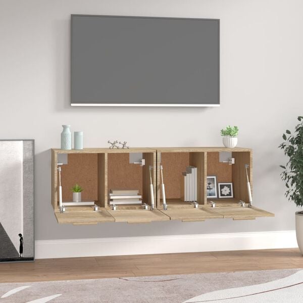 vidaXL seinakapid, 2 tk, Sonoma tamm, 60 x 36,5 x 35 cm, tehispuit