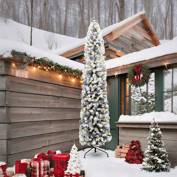 vidaXL Tehisjõulupuu Roheline 240 cm PVC, teras ja plastik