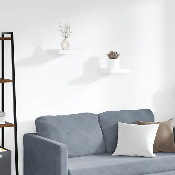 vidaXL seinariiulid, 2 tk, valge, 23 x 23,5 x 3,8 cm MDF