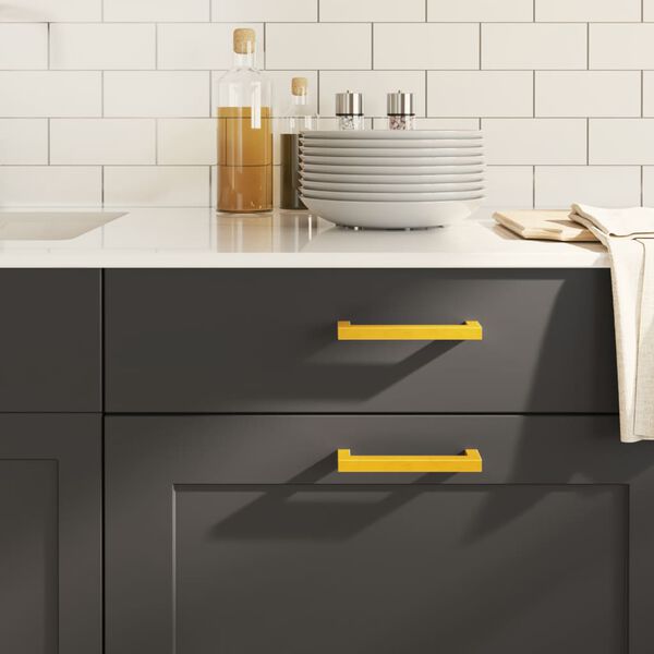 vidaXL kapi k&auml;epidemed 10 tk, kuldne, 128 mm, roostevaba teras