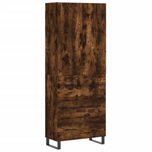 vidaXL k&otilde;rge kapp, suitsutatud tamm, 69,5 x 34 x 180 cm, tehispuit