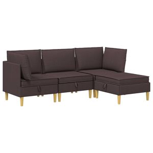 vidaXL Modulaarne diivanisari koos ladustamisega 4 pcs Tume pruun