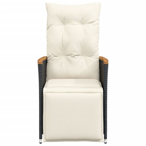 vidaXL allalastavad aiatoolid koos istmepadjaga 2 tk, must, polürotnag