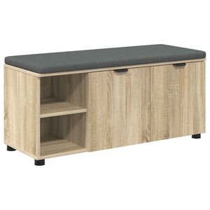vidaXL Hallipink padjaga riiuliga uksega Sonoma tamm 100 x 38 x 46 cm