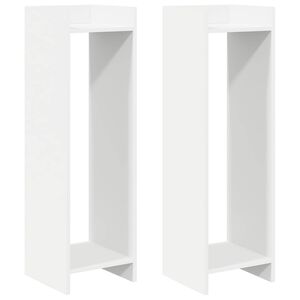 vidaXL Taimede alus riiuliga Valge 30 x 30 x 100 cm T&ouml;&ouml;deldud puit