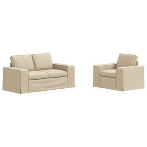 vidaXL Diivanikomplekt 2 pcs cream 162 x 80 x 82 cm kangas