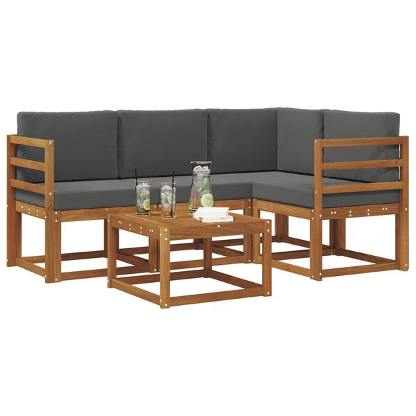 vidaXL V&auml;li diivanikomplekt padjaga 5 pcs Looduslik ja antriit