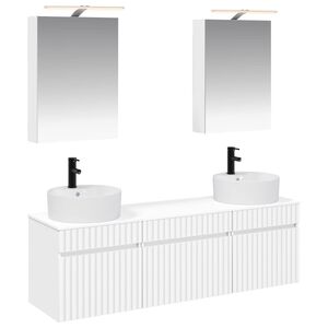 vidaXL Vannitoa kapikomplekt 5 pcs Valge 50 x 14,5 x 70 cm Tehispuit