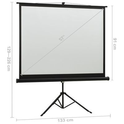 vidaXL projektori ekraan alusega, 57" 16:9
