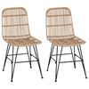 vidaXL S&ouml;&ouml;gitool 2 tk Rattan ja teras Naturaalne 41 x 55 x 85 cm