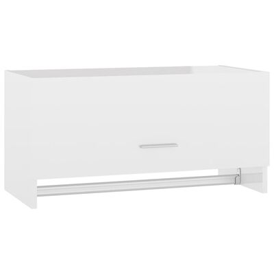 vidaXL garderoob, kõrgläikega valge, 70 x 32,5 x 35 cm, puitlaastplaat