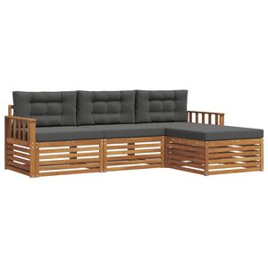 vidaXL V&auml;li diivanikomplekt Looduslik ja antriit 249,5 x 162,5 x 73 cm