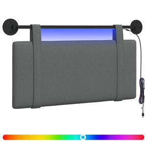 vidaXL Rippuv voodipeats LED-valgustusega Tumehall kangas