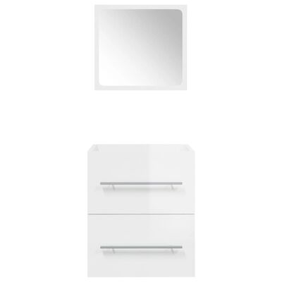 vidaXL peegliga vannitoakapp, kõrgläikega valge, 41 x 38,5 x 48 cm