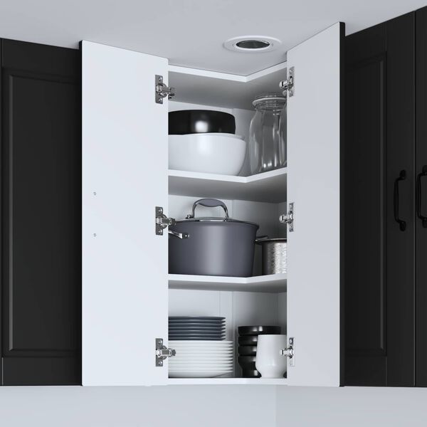 vidaXL K&ouml;&ouml;gikapp riiuliga uksega Must 57 x 57 x 80 cm Tehispuit