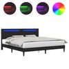 vidaXL Voodi raam LED-ribadega peaga Must 180 x 200 cm Kunstnahk