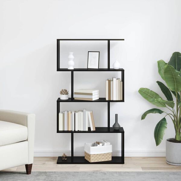 vidaXL Raamaturiiul Must tamm 70 x 24 x 129 cm Tehispuit