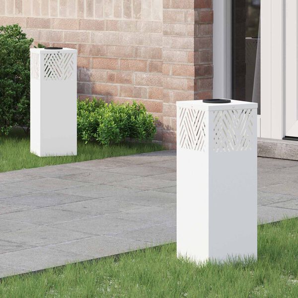 vidaXL P&auml;ikese LED k&auml;igutee tuli 2 pcs Valge K&uuml;lmvaltsitud teras